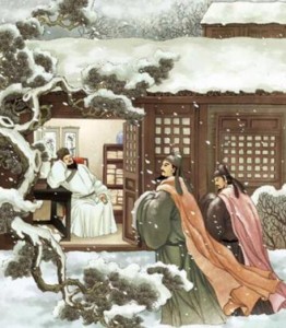 程门立雪的主人公是谁，游酢杨时站在大雪中等待老师