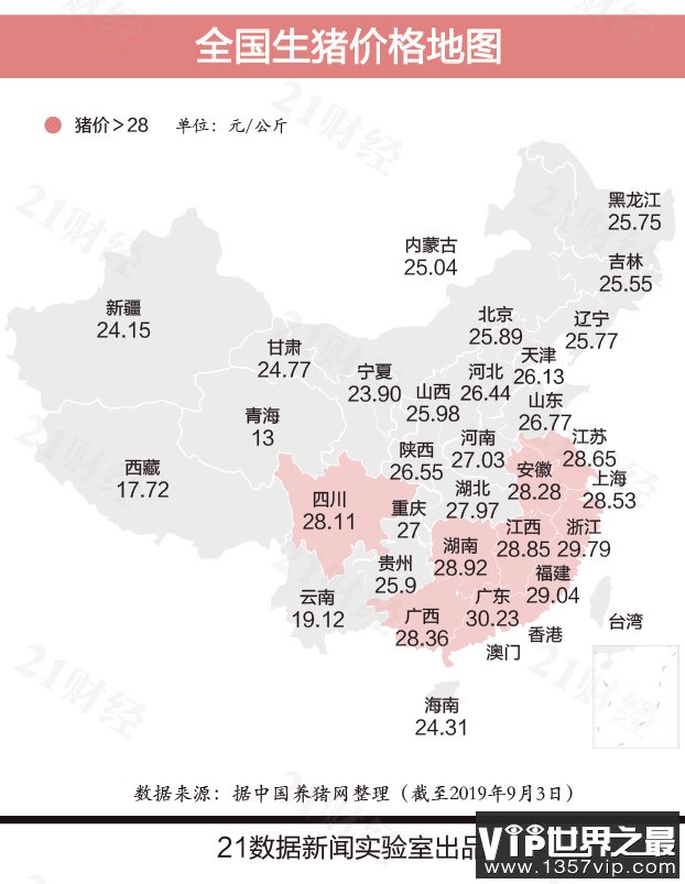 养一头猪究竟能赚多少钱？最新全国猪价地图