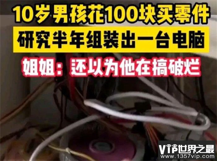 十岁男孩儿网购零件 100元组成电脑（电脑天才）