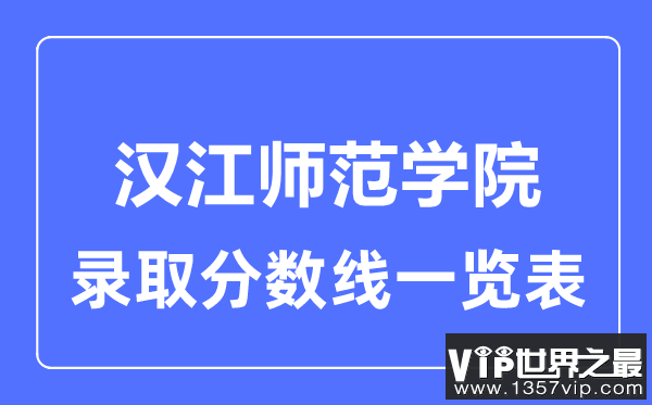 2023年高考多少分能上汉江师范学院？附各省录取分数线