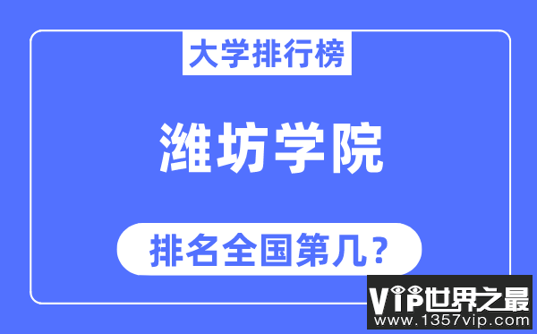 潍坊学院排名全国第几,2023年最新全国排名多少