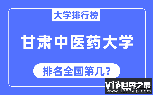 甘肃中医药大学排名全国第几,2023年最新全国排名多少