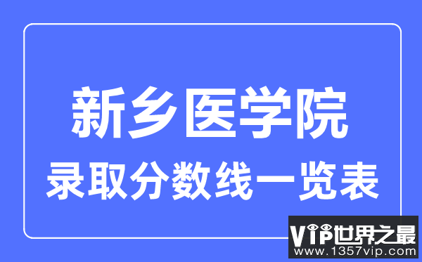 2023年高考多少分能上新乡医学院？附各省录取分数线