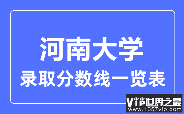 2023年高考多少分能上河南大学？附各省录取分数线