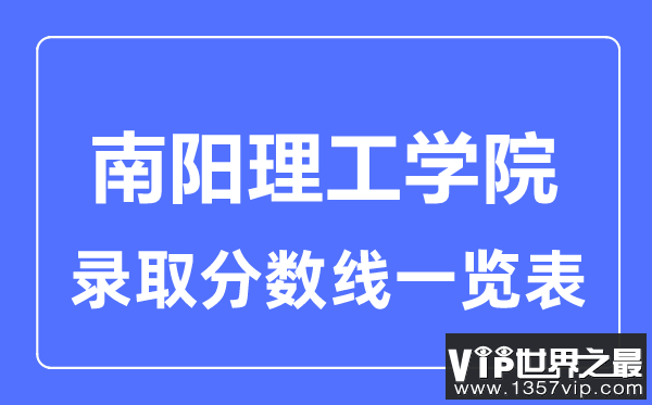 2023年高考多少分能上南阳理工学院？附各省录取分数线