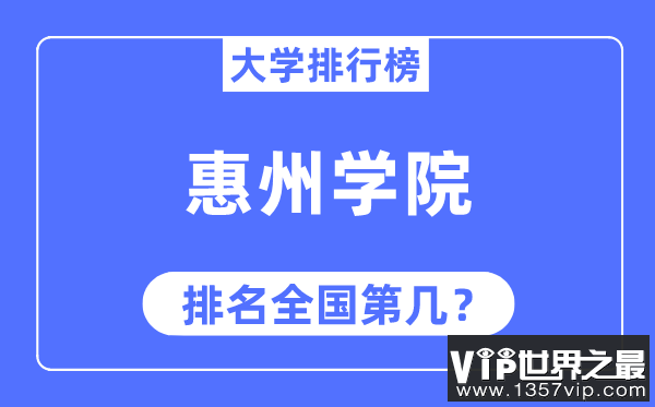 惠州学院排名全国第几,2023年最新全国排名多少