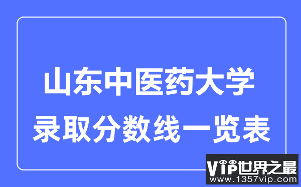 2023年高考多少分能上山东中医药大学？附各省录取分数线