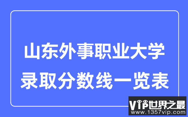 2023年高考多少分能上山东外事职业大学？附各省录取分数线