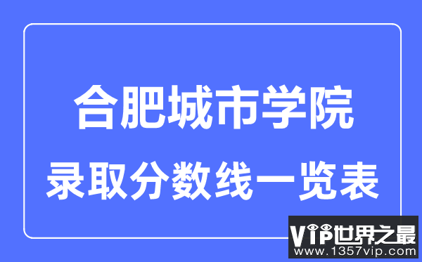 2023年高考多少分能上合肥城市学院？附各省录取分数线