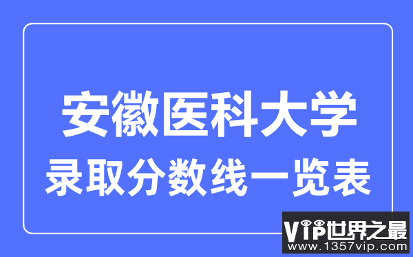 2023年高考多少分能上安徽医科大学？附各省录取分数线