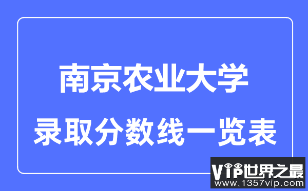 2023年高考多少分能上南京农业大学？附各省录取分数线