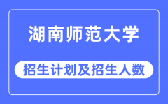 2023年湖南师范大学各省招生计划及各专业招生人数