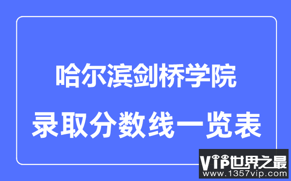 2023年高考多少分能上哈尔滨剑桥学院？附各省录取分数线