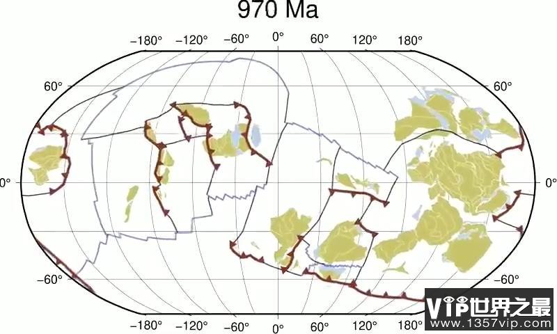 40秒视频展示地球10亿年的地壳版块运动