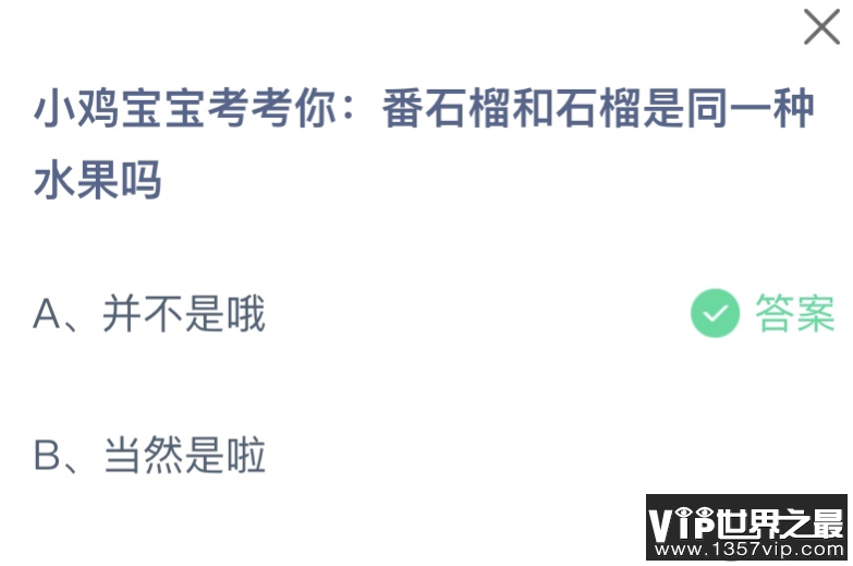 番石榴和石榴是同一种水果吗 蚂蚁庄园10月26日答案